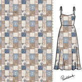 Designer Floral Tiles Digital Printed Fabric Material